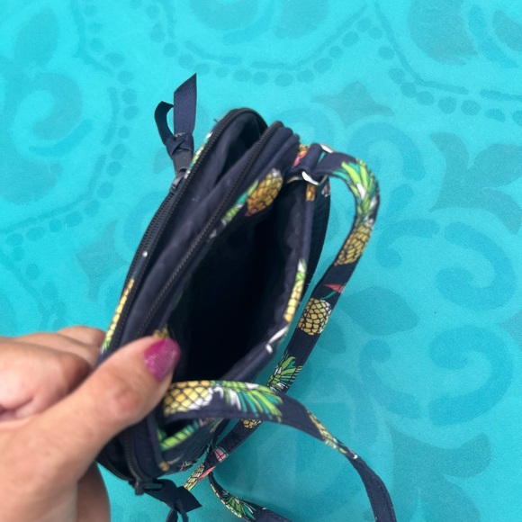 Vera Bradley Party Pineapples Mini Hipster Crossbody Bag and Change Purse - Picture 9 of 11